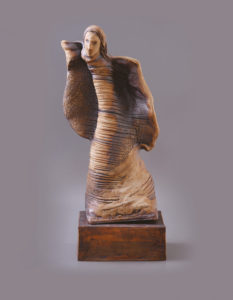 Palkó Ernő • ANGEL • coloured stoneware, reduction 1320 °C • 30×19×75 cm
